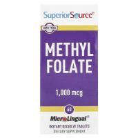 Superior Source, Метилфолат, 1000 мкг, 60 быстрорассасывающихся компактных таблеток MicroLingual