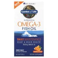 Minami Nutrition, Рыбий жир омега-3 Garden of Life, со вкусом апельсина, 60 капсул