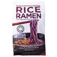 Lotus Foods, Рисовый рамэн из фиолетового картофеля и коричневого риса, с овощным бульоном, 10 пакетов, 2,8 унции (80 г)