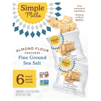 Simple Mills, Naturally Gluten-Free, Almond Flour Crackers, Fine Ground Sea Salt, 4.9 oz (138 g)