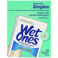 Wet Ones, Салфетки для рук для чувствительной кожи Extra Gentle, 24 отдельно упакованных салфетки