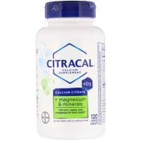 Citracal, Цитрат кальция, с витамином D и магнием, 120 таблеток в оболочке