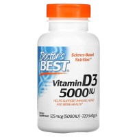 Doctor's Best, витамин D3, 125 мкг, 5000 МЕ, 720 мягких таблеток