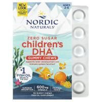Nordic Naturals, Children's DHA, жевательные таблетки с ДГК, со вкусом тропических фруктов, 600 мг, 30 жевательных таблеток