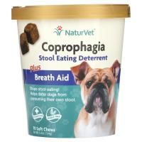 NaturVet, Coprophagia, Stool Eating Deterrent Plus Breath Aid, 70 мягких жевательных таблеток, 5,4 унц. (154 г)