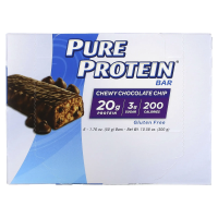 Pure Protein, Жевательный батончик с шоколадной крошкой, 6 батончиков, 1,76 унции (50 г) каждый