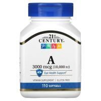 21st Century, Витамин  A, 10,000 МЕ, 110 гелевых капсул