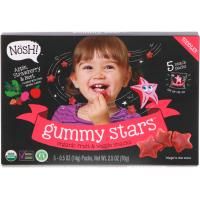 NosH!, Toddler Gummy Stars, органические фруктовые вегетарианские закуски, яблоко, клубника и свекла, 5 упаковок, по 0,5 унции (14 г) каждая