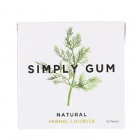 Simply Gum, Жевательная резинка, Натуральный фенхель и лакрица, 15 штук