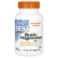 Doctor's Best, Магний для мозга, содержит Magtein, 50 мг, 90 вегетарианские капсулы