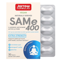 Jarrow Formulas, Природный  SAM-e (S-Adenosyl-L-Methionine) 400, 400 мг, 30 таблеток м энтеросолюбильным покрытием