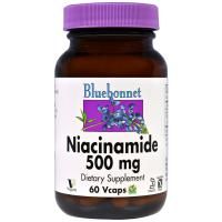 Bluebonnet Nutrition, Ниацинамид, 500 мг, 60 капсул
