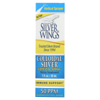 Natural Path Silver Wings, Коллоидное серебро Вертикальный спрей 50 PPM 1 жидкая унция