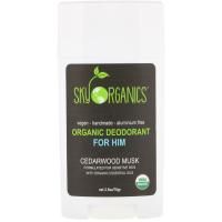 Sky Organics, Органический дезодорант "Для него", мускус кедрового дерева, 2,5 унц. (70 г)