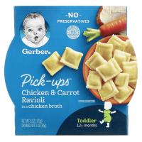 Gerber, Pick-Ups, Chicken & Carrot Ravioli in a Chicken Broth, Toddler, 12+ Months, 6 oz (170 g)