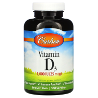 Carlson Labs, Vitamin D3, 25 mcg, 1000 МЕ, 360 Soft Gels
