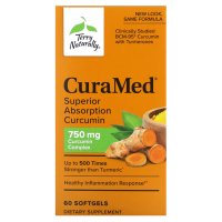 EuroPharma, Terry Naturally, CuraMed, 750 мг, 60 мягких таблеток