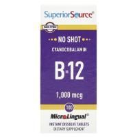 Superior Source, MicroLingual, цианокобаламин B12 1000 мкг, 100 таблеток