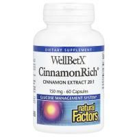 Natural Factors, WellBetX, CinnamonRich, 150 мг, 60 капсул