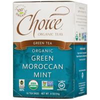 Choice Organic Teas, Green Moroccan Mint, Green Tea, 16 Tea Bags, .8 oz (24 g)