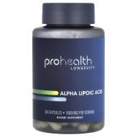 ProHealth Longevity, Альфа-липоевая кислота, 1000 мг, 60 капсул (500 мг на капсулу)