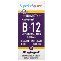 Superior Source, Acitivated B-12 Methylcobalamin 2,000 mcg,  B-6 (P-5-P) & Methylfolate 1,200 mcg, 60 Instant Dissolve Tablets