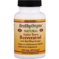 Healthy Origins, Active Trans Resveratrol, with Red Wine Exract, 300 mg, 60 VCaps