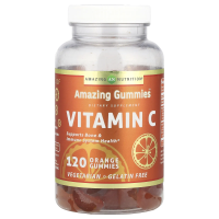 Amazing Nutrition, Amazing Gummies ™, витамин C, апельсин, 120 жевательных таблеток