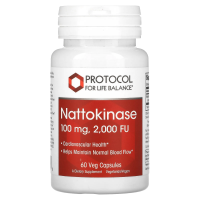 Protocol for Life Balance, Наттокиназа, 100 мг, 60 вегетарианских капсул