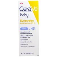 CeraVe, Солнцезащитный лосьон для малышей, фактор защиты SPF 45, 3,5 унции (99 г)