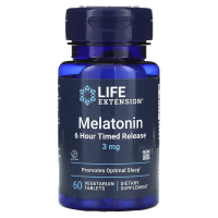 Life Extension, Мелатонин постепенного высвобождения – 6 часов, 3 мг, 60 растительных таблеток