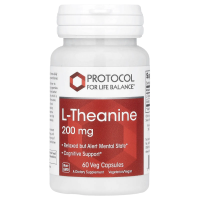 Protocol for Life Balance, L-теанин, 200 мг, 60 вегетарианских капсул
