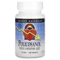 Source Naturals, Поликосанол, с коэнзимом Q10, 10 мг, 120 таблеток