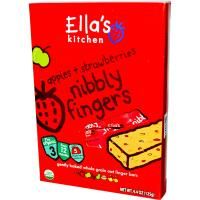 Ella's Kitchen, "Цепкие пальчики", клубника и яблоки, 5 батончиков, 4.4 унции (125 г)