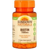 Sundown Naturals, Супер сила биотина, 7500 мкг, 75 таблеток
