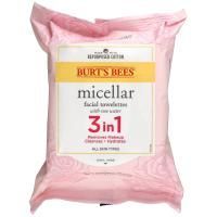 Burt's Bees, Мицеллярные салфетки 3-в-1, с розовой водой, 30 предварительно увлажненных салфеток