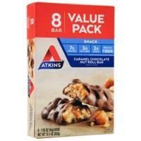 Atkins, Snack Bar Карамельный Шоколадно-Ореховый рулет - Большая упаковка из 8 батончиков