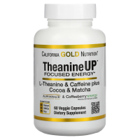 California Gold Nutrition, TheanineUP, концентрация и энергия, L-теанин и кофеин, 60 вегетарианских капсул