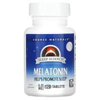 Source Naturals, Мелатонин, 5 мг, 120 таблеток