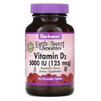 Bluebonnet Nutrition, Витамин D3, 5000 МЕ, 90 жевательных таблеток
