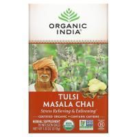 Organic India, Чай тулси, масала чай, 18 чайных пакетиков, 1.33 унции (37.8 г)