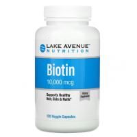 Lake Avenue Nutrition, биотин, 10 000 мкг, 120 растительных капсул