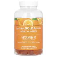 Витамин С California Gold Nutrition, натуральный апельсиновый вкус, вегетарианский, 90 жевательных капсул
