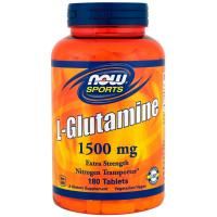 Now Foods, Спорт, L-глутамин, 1500 мг, 180 таблеток