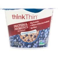 Think Thin, Горячая овсянка с белком и пробиотиками, урожай черники, 55 г