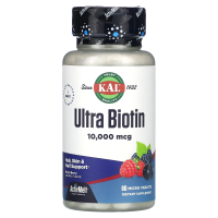 KAL, Ультрабиотин, ActivMelt, ягодная смесь, 10 000 мкг, 60 микротаблеток