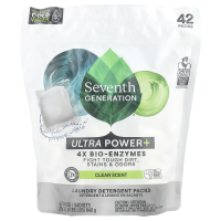 Seventh Generation, Пакеты с моющим средством для стирки, Ultra Power +, чистый аромат, 42 упаковки, 840 г (29,6 унции)