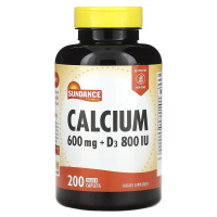 Sundance Vitamins, кальций с витамином D3, 200 капсул, покрытых оболочкой
