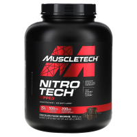 Muscletech, Nitro Tech Ripped, чистый протеин + состав для похудения, со вкусом брауни с шоколадной помадкой, 1,81 кг (4 фунта)
