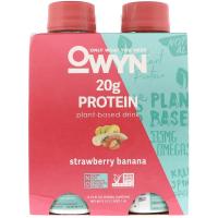 OWYN, Protein Plant-Based Shake, Strawberry Banana, 4 Shakes, 12 fl oz (355 ml) Each